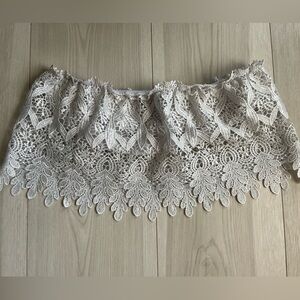 White Lace Bandeau - See you Monday - Size Medium